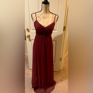 BHLDN 	Brigitte Formal Floor Length Dress, Size Small, Color Burgundy